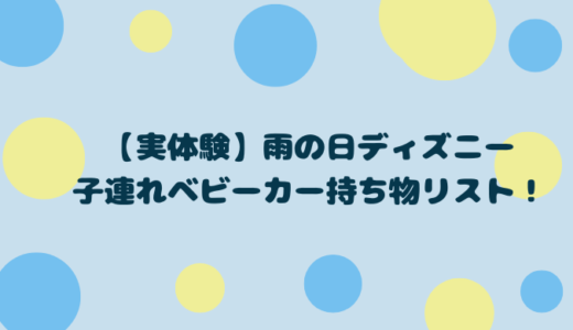 【実体験】雨の日ディズニー子連れベビーカー持ち物リスト！