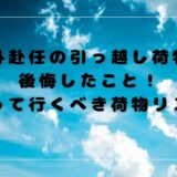 海外赴任の引っ越し荷物で後悔したこと！持って行くべき荷物リスト