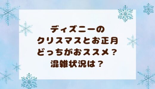 ディズニーのクリスマスとお正月どっちがおススメ？混雑状況は？