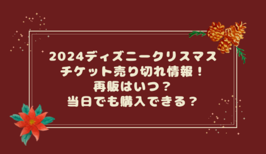 2024ディズニークリスマスチケット売り切れ情報！再販はいつ？当日でも購入できる？