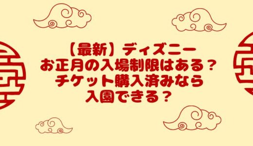 【最新】ディズニーお正月の入場制限はある？チケット購入済みなら入園できる？