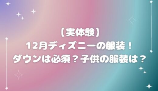 【実体験】12月ディズニーの服装！ダウンは必須？子供の服装は？